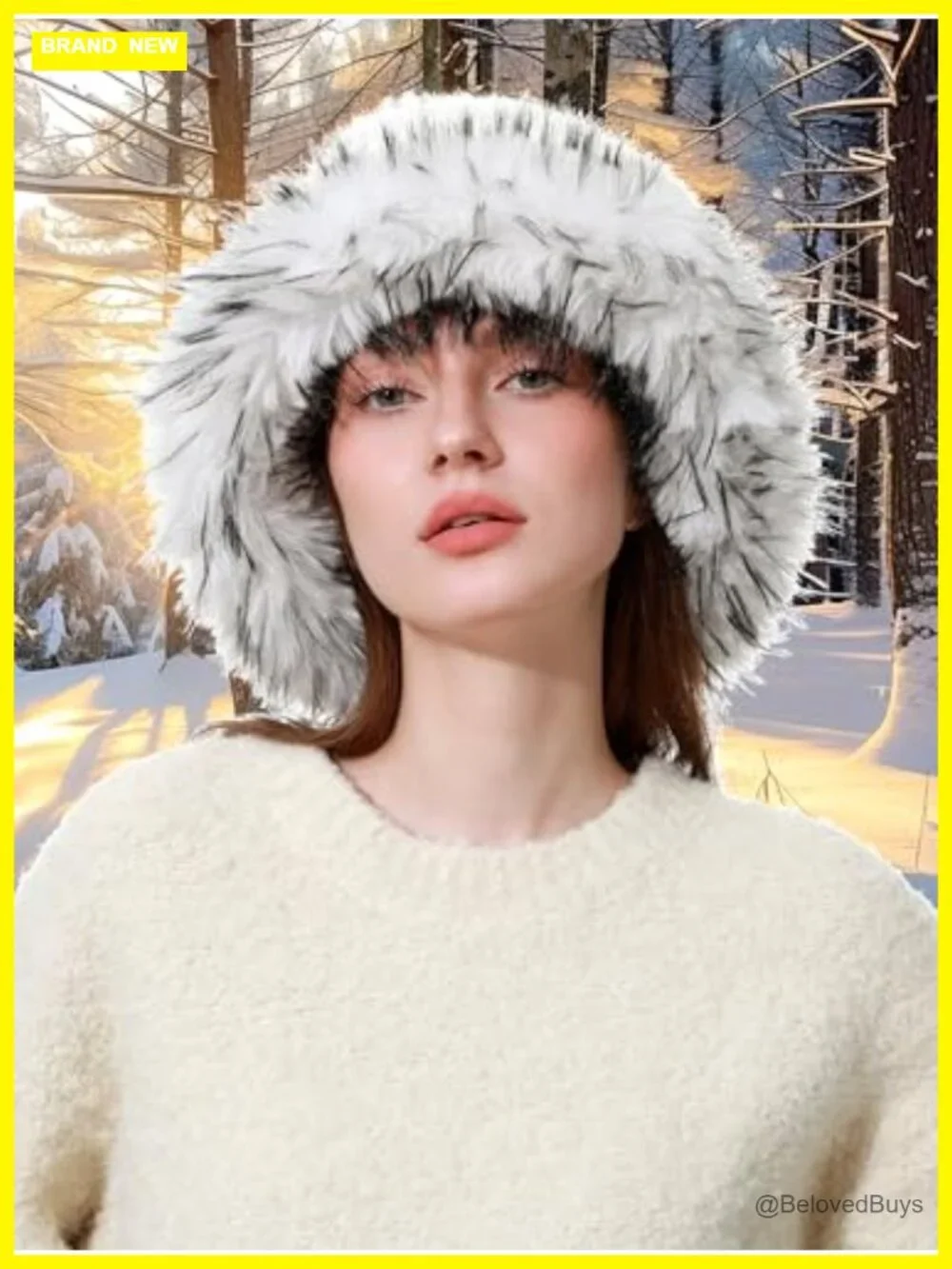 Faux Fur Bucket Hat and Scarf Set 2 Piece Winter Accessories